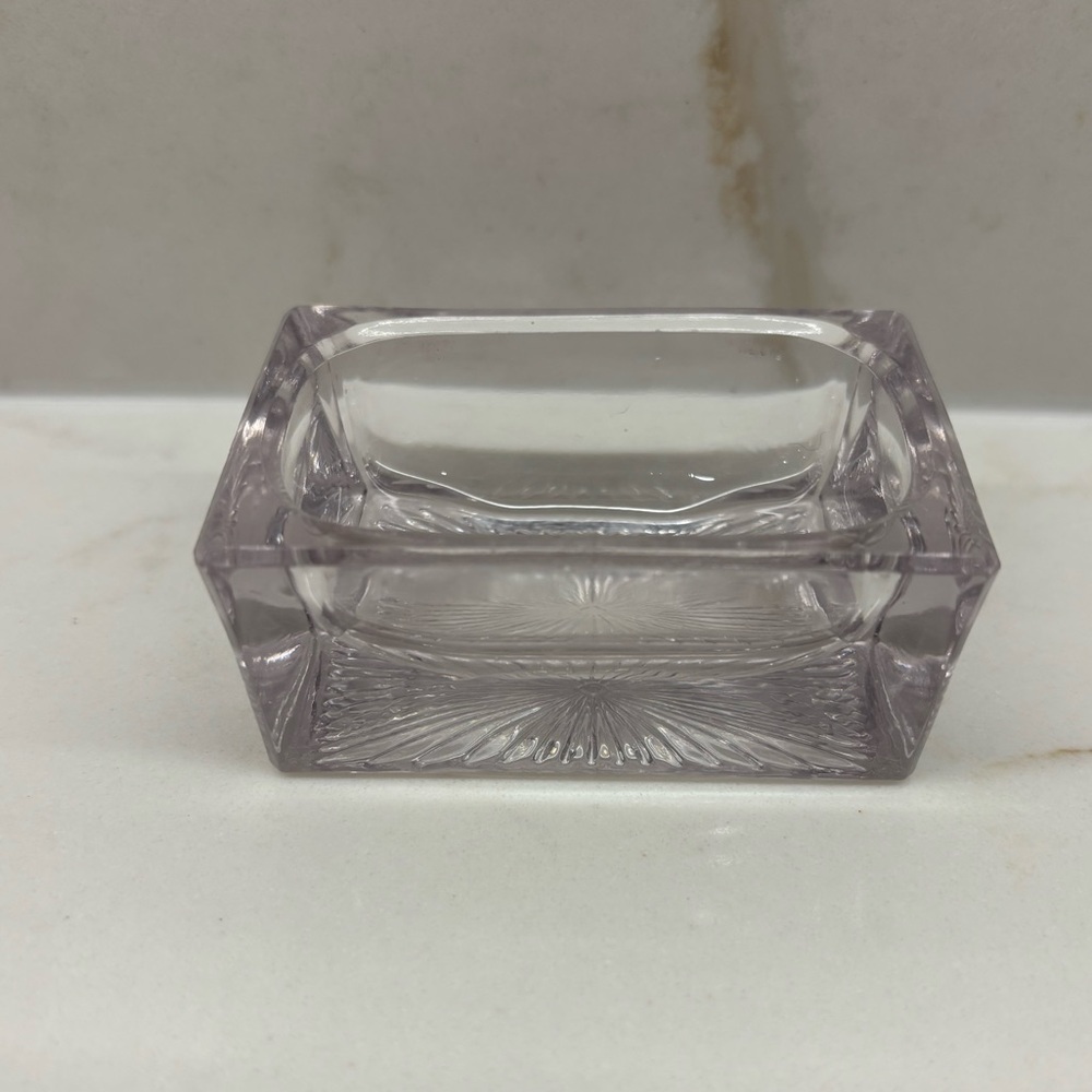 Vintage Dominion Glass Pressed Glass Dish Ashtray Salt Cellar Trinket Box
